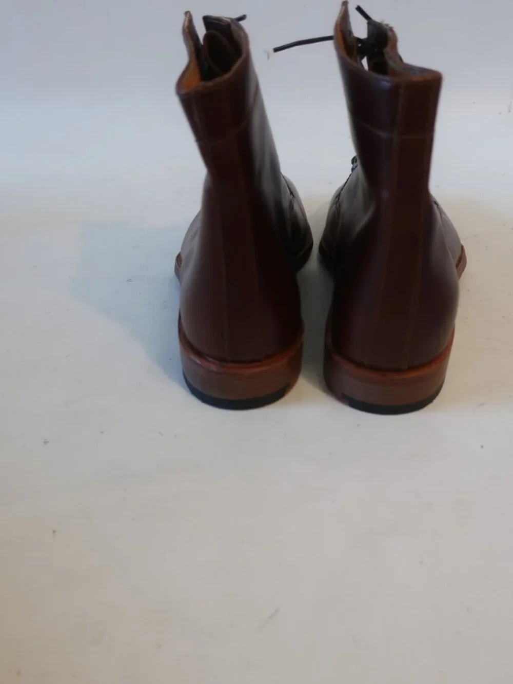 Mens Latino Royalty Reddish-Brown Leather Ankle Lace Up Boots 42 EU/9 US